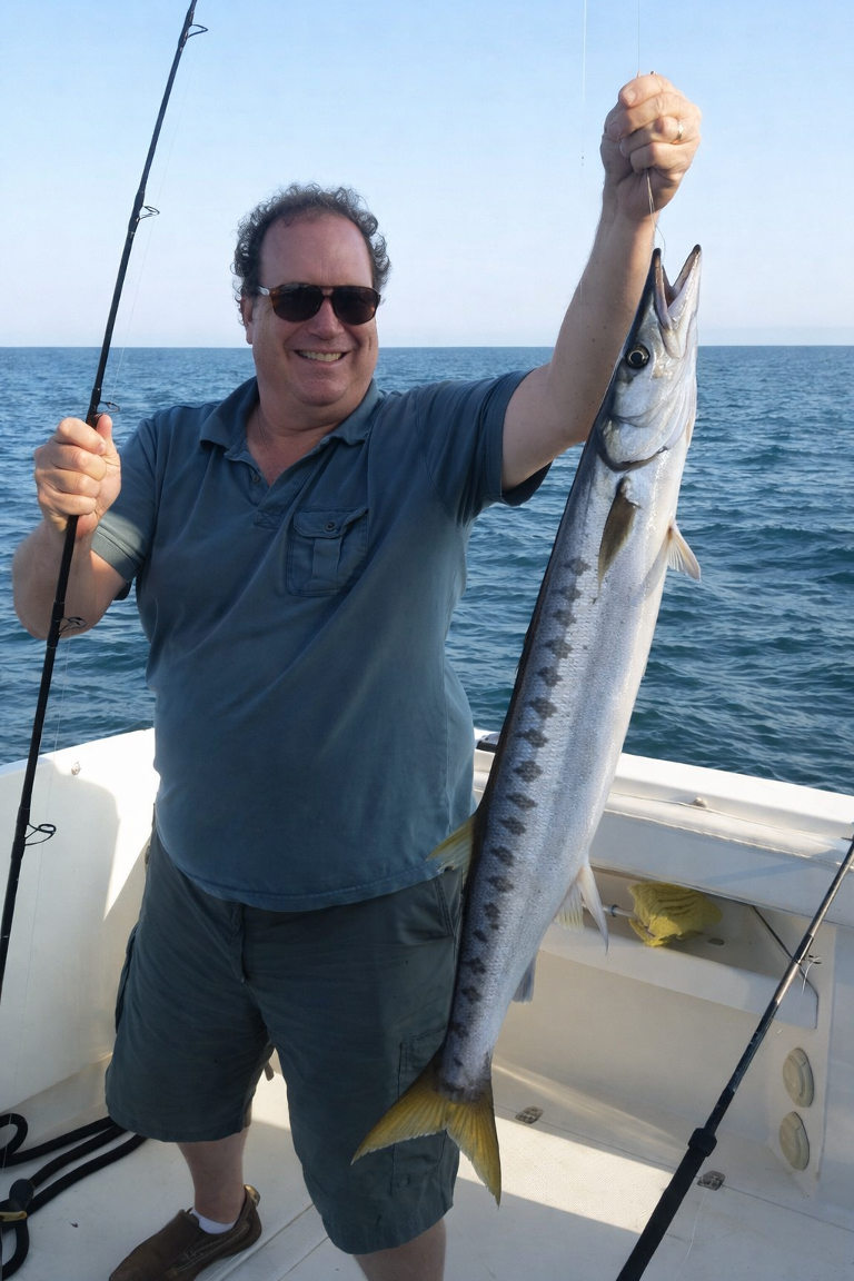 Pacific barracuda caught on a Southern California fishing trip